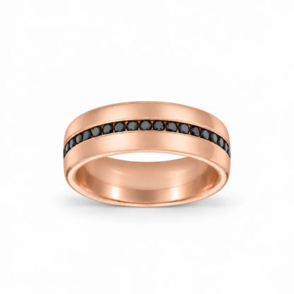 7mm Black Channel Pave 14k rose gold