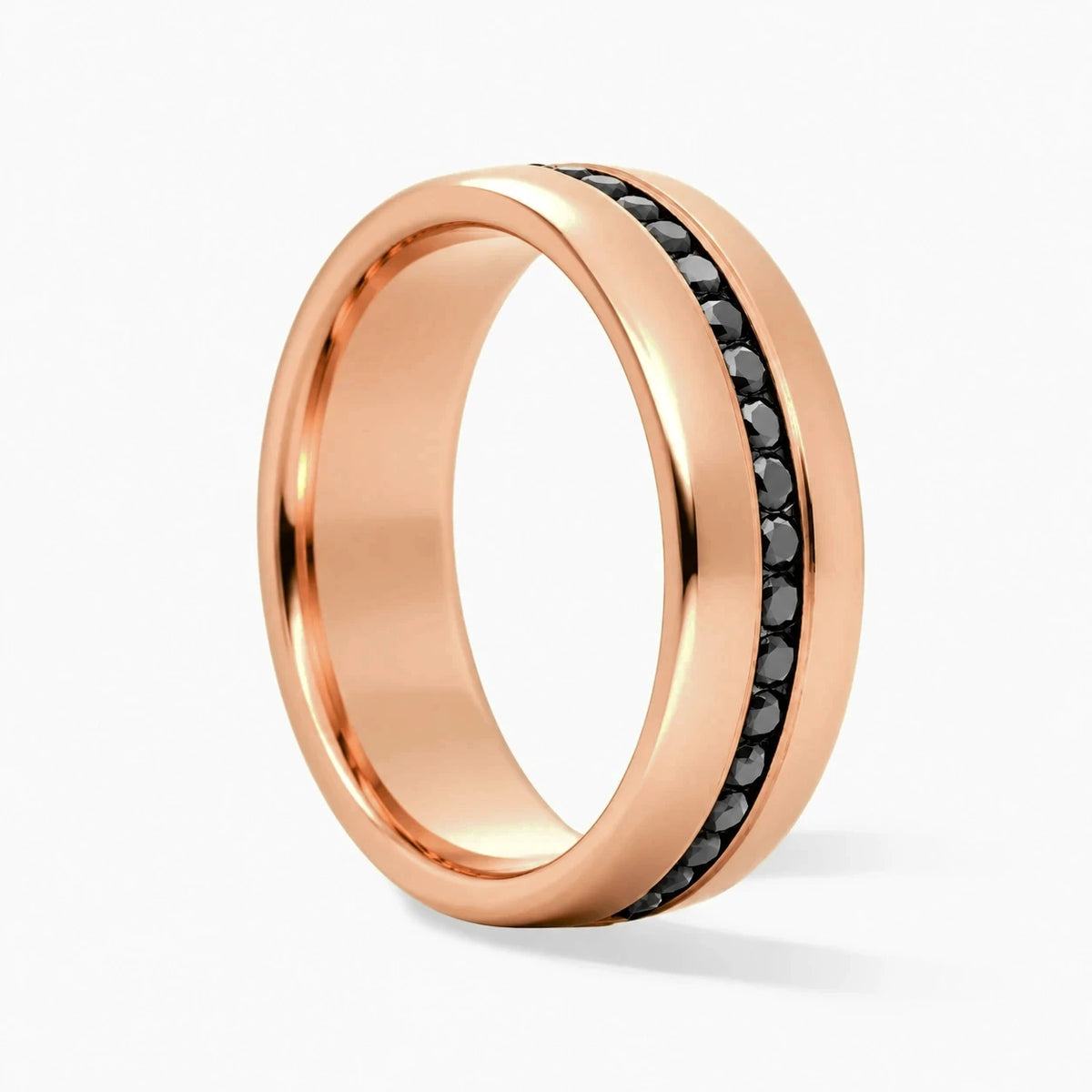 7mm Black Channel Pave 14k rose gold