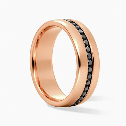 7mm Black Channel Pave 14k rose gold