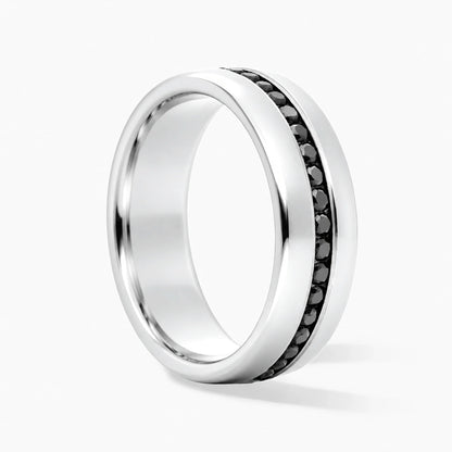 7mm Black Channel Pave 14k white gold