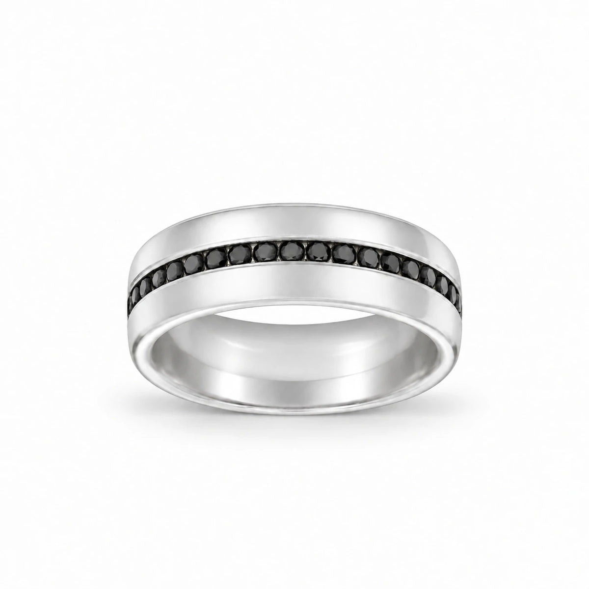7mm Black Channel Pave platinum