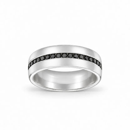 7mm Black Channel Pave platinum