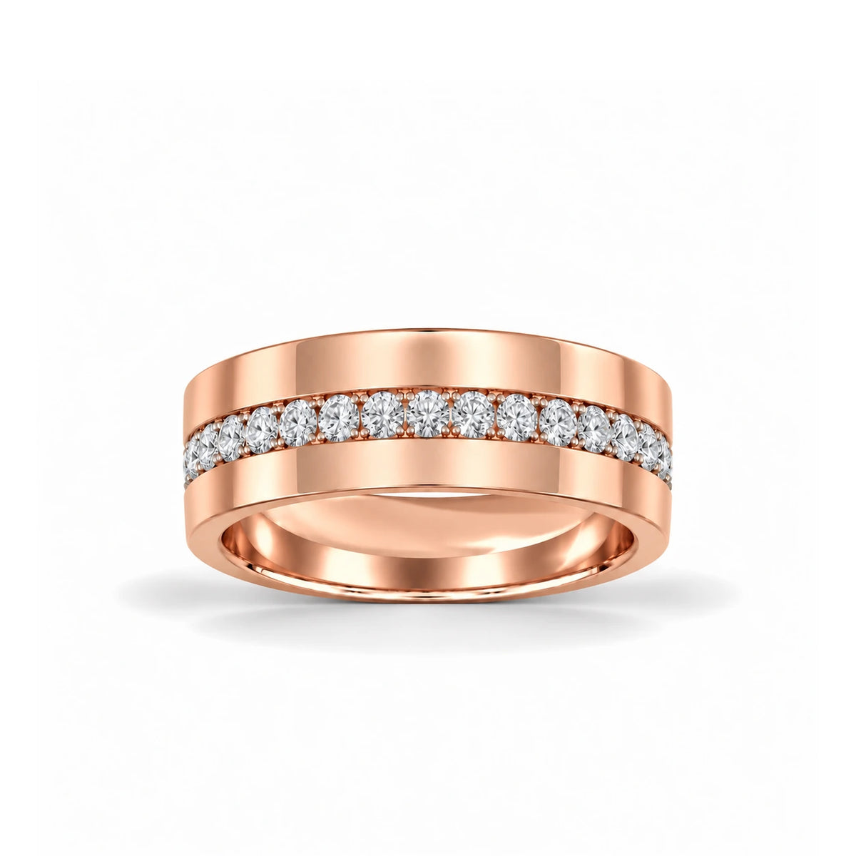 7mm Men's Channel Pavé 14k rose gold