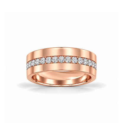 7mm Men's Channel Pavé 14k rose gold