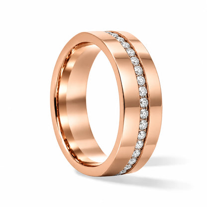 7mm Men's Channel Pavé 14k rose gold