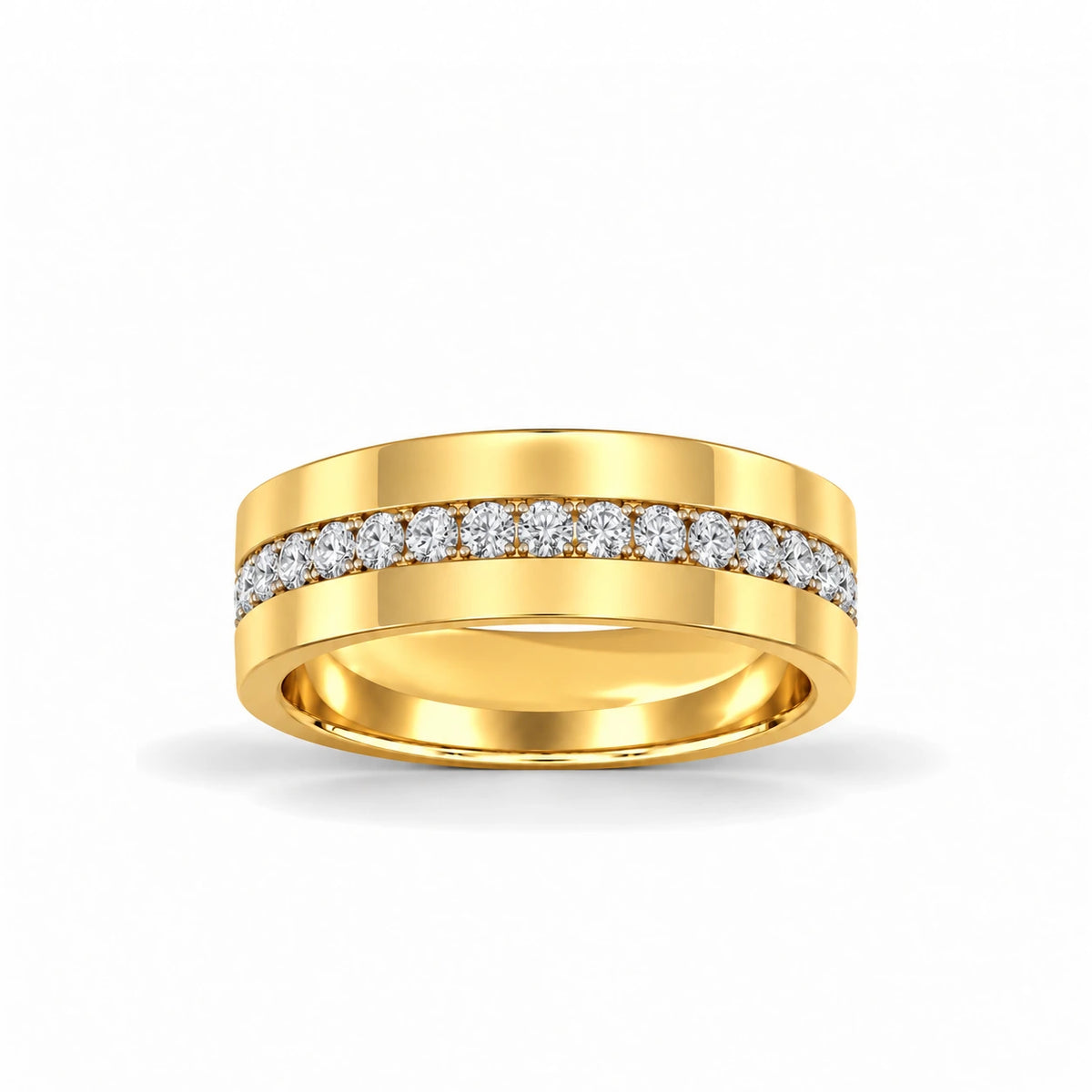 7mm Men's Channel Pavé 14k yellow gold