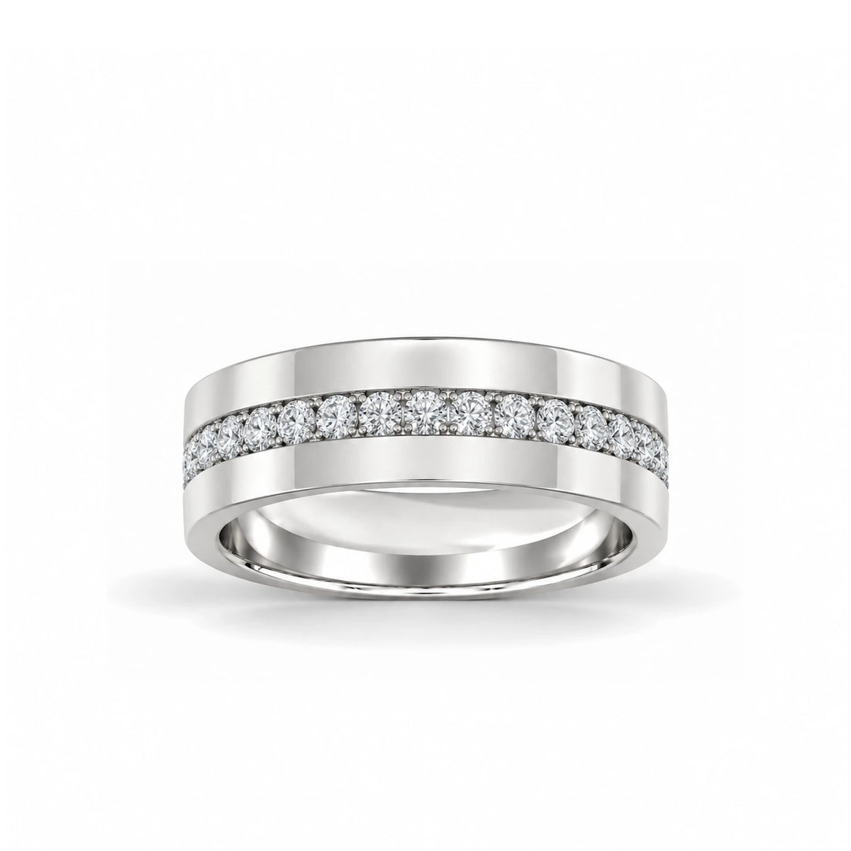 7mm Men's Channel Pavé platinum