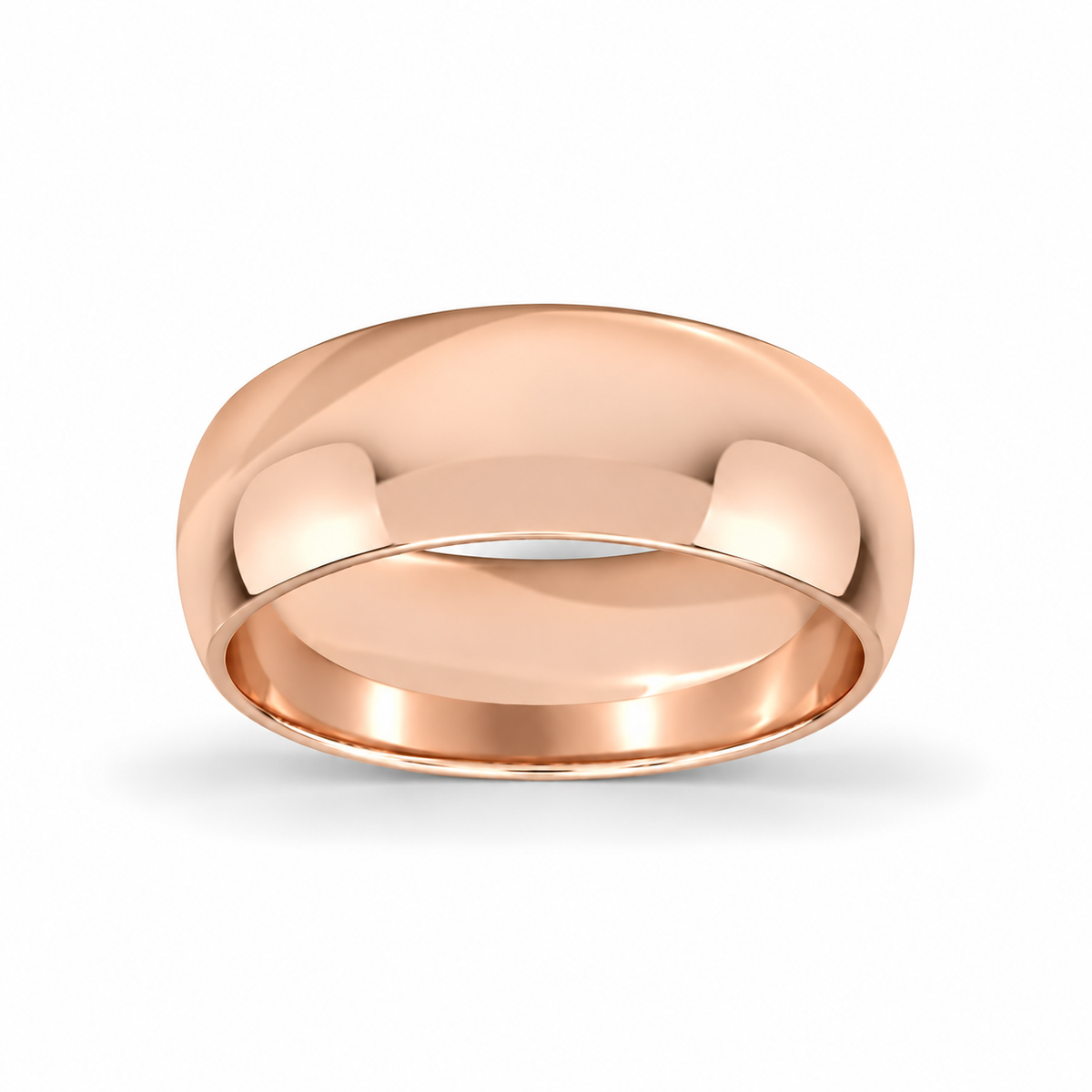 8mm Men's Wedding Band 14K rose Gold