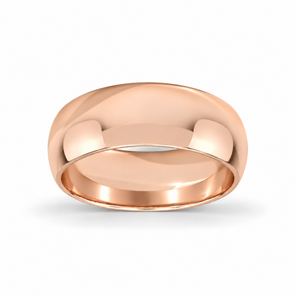 8mm Men's Wedding Band 14K rose Gold