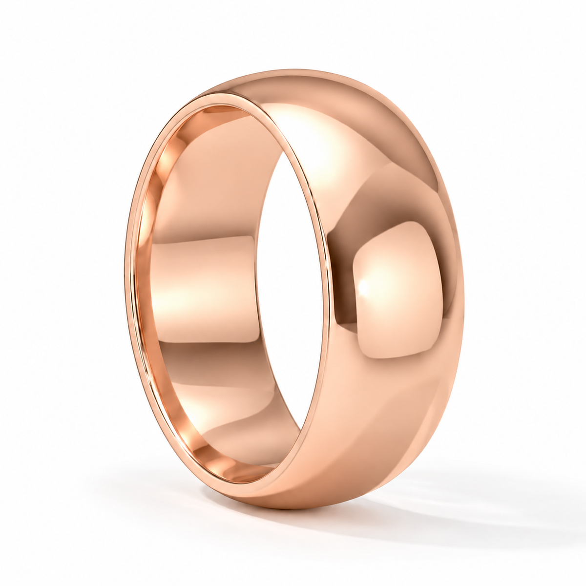 8mm Men's Wedding Band 14K rose Gold