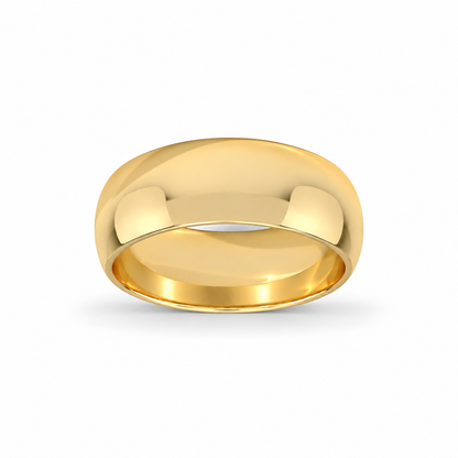 8mm Men's Wedding Band 14K Yellow Gold