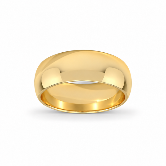 8mm Men's Wedding Band 14K Yellow Gold