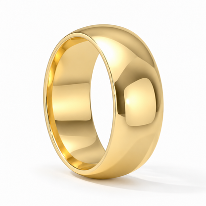 8mm Men's Wedding Band 14K Yellow Gold
