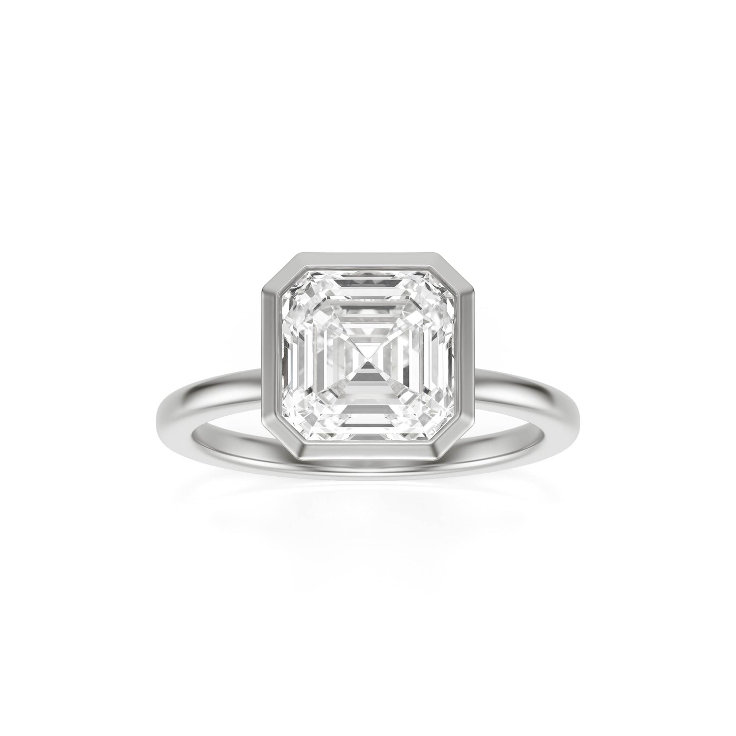 Asscher Diamond Bezel Platinum