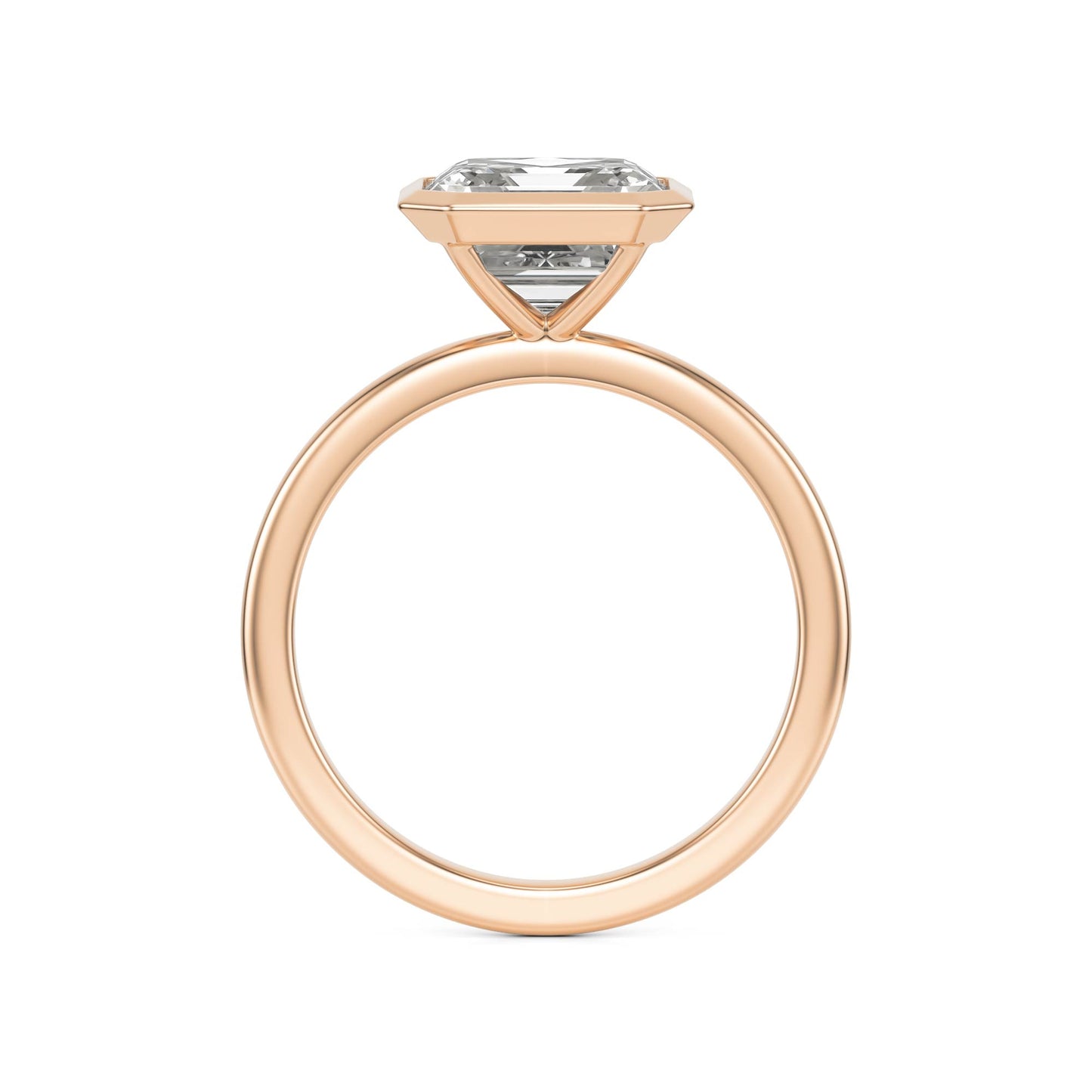 Asscher Diamond Bezel 14K Rose Gold