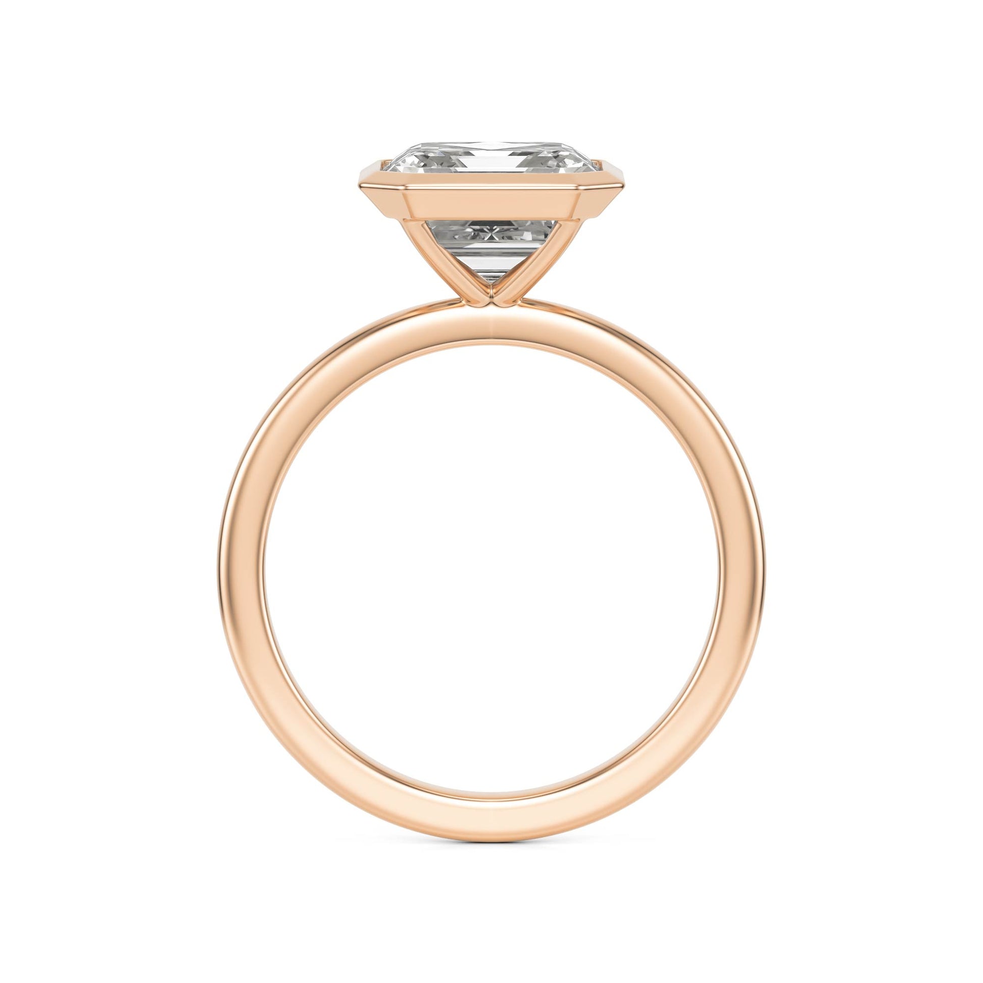 Asscher Diamond Bezel 14K Rose Gold