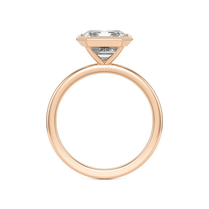 Asscher Diamond Bezel 14K Rose Gold