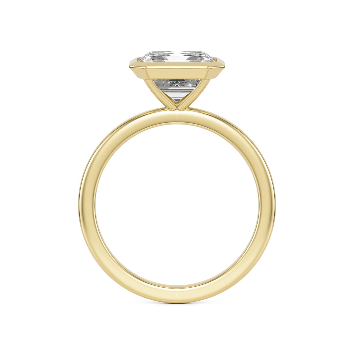 Asscher Diamond Bezel 14K Yellow Gold