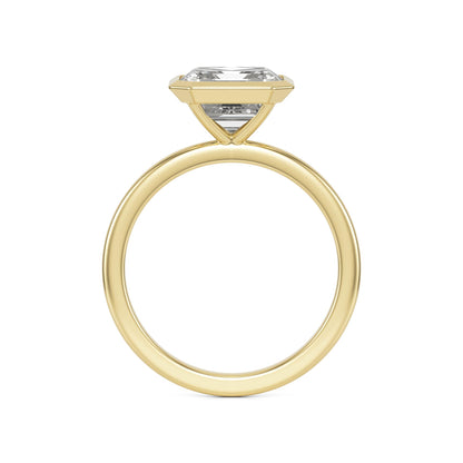 Asscher Diamond Bezel 14K Yellow Gold