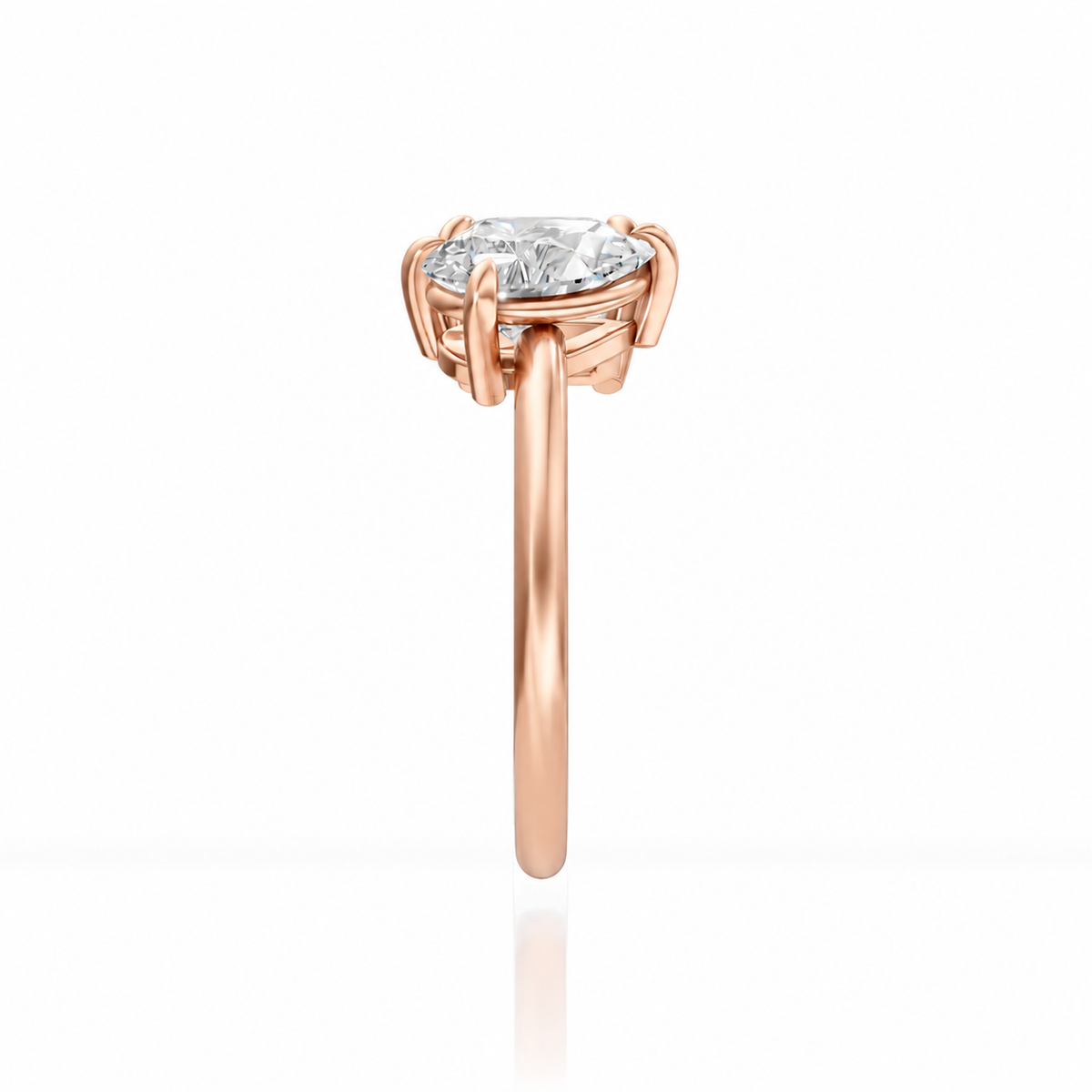 Asscher Pear Moissanite 14k rose gold