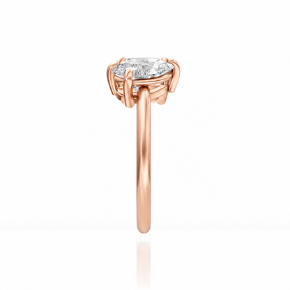 Asscher Pear Moissanite 14k rose gold