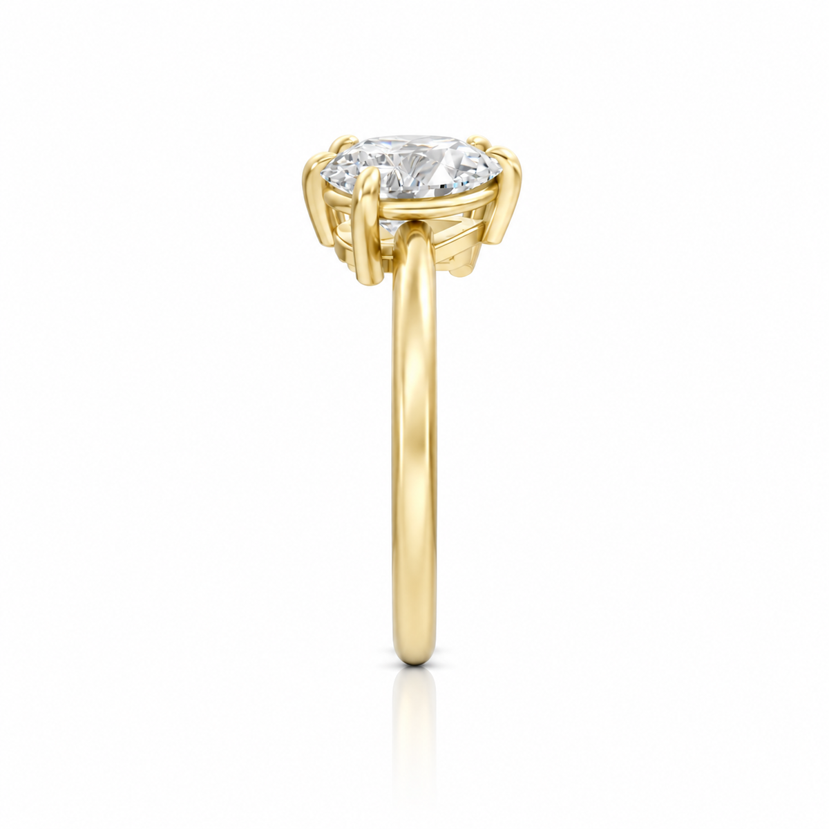 Asscher Pear Moissanite 14k yellow gold