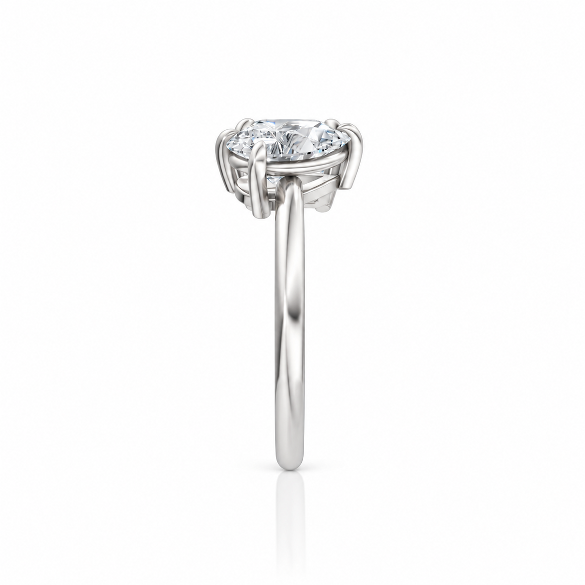 Asscher Pear Moissanite platinum