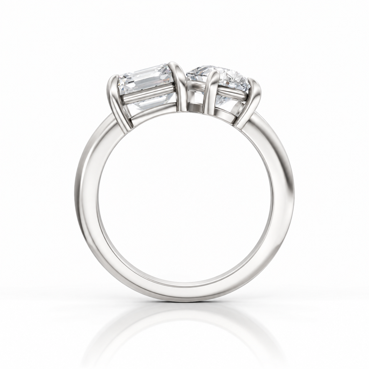Asscher Pear Moissanite platinum