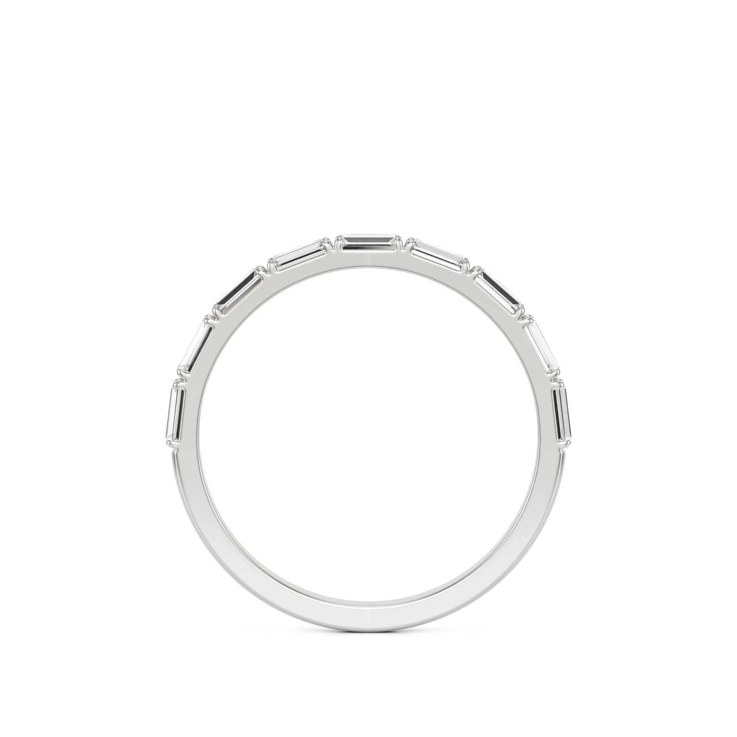 Baguette Wedding Band 14K White Gold