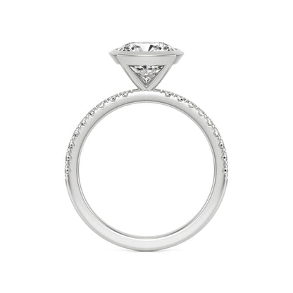 Cushion Diamond Bezel Pave Platinum