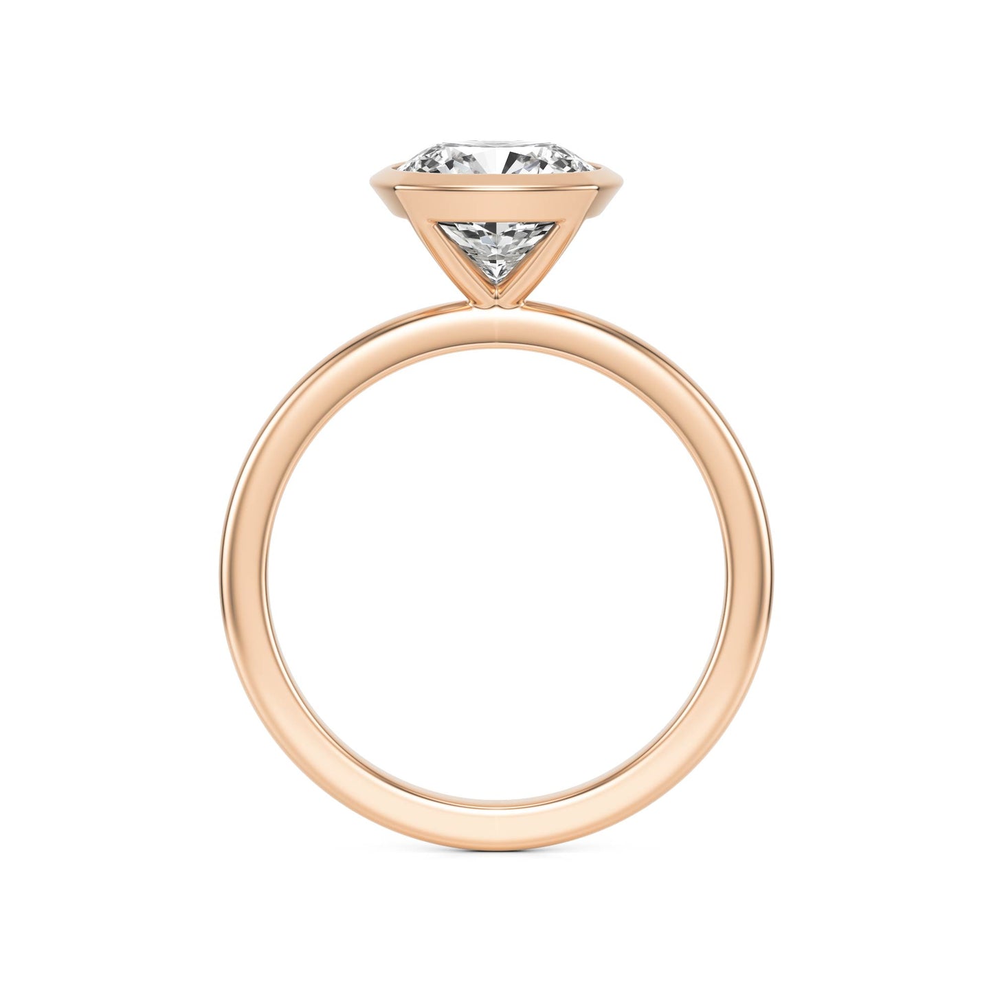 Cushion Diamond Bezel 14K Rose Gold