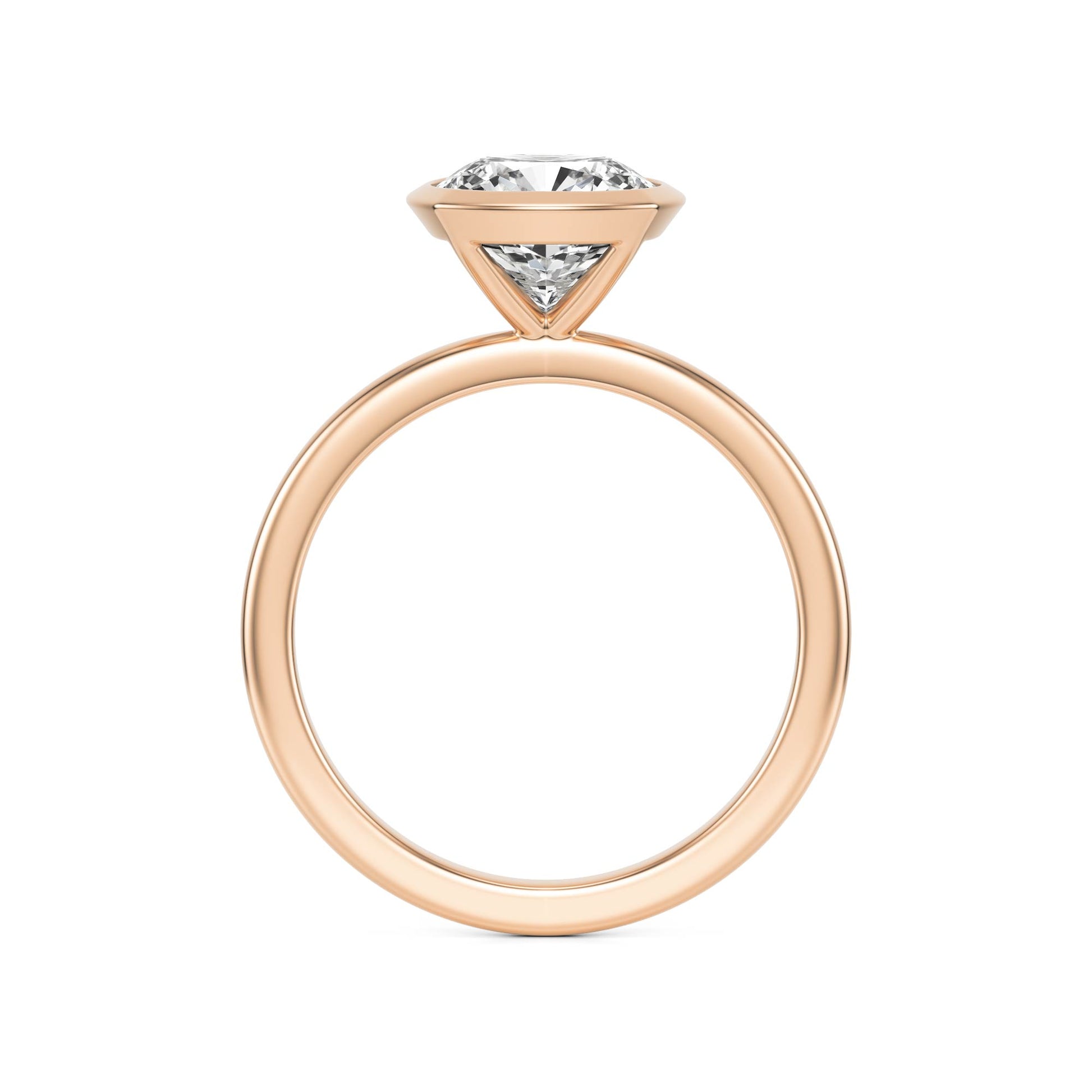 Cushion Diamond Bezel 14K Rose Gold