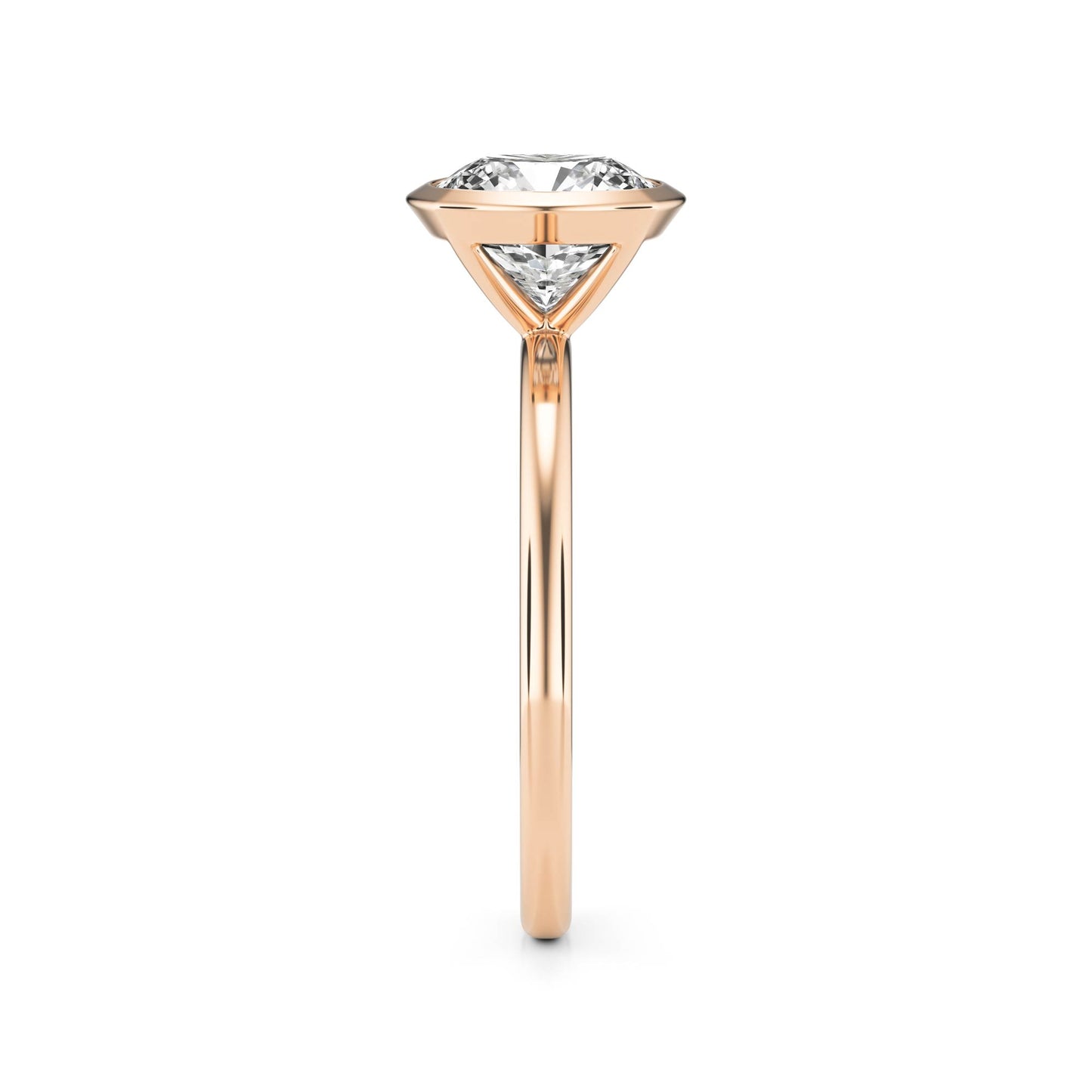 Cushion Diamond Bezel 14K Rose Gold