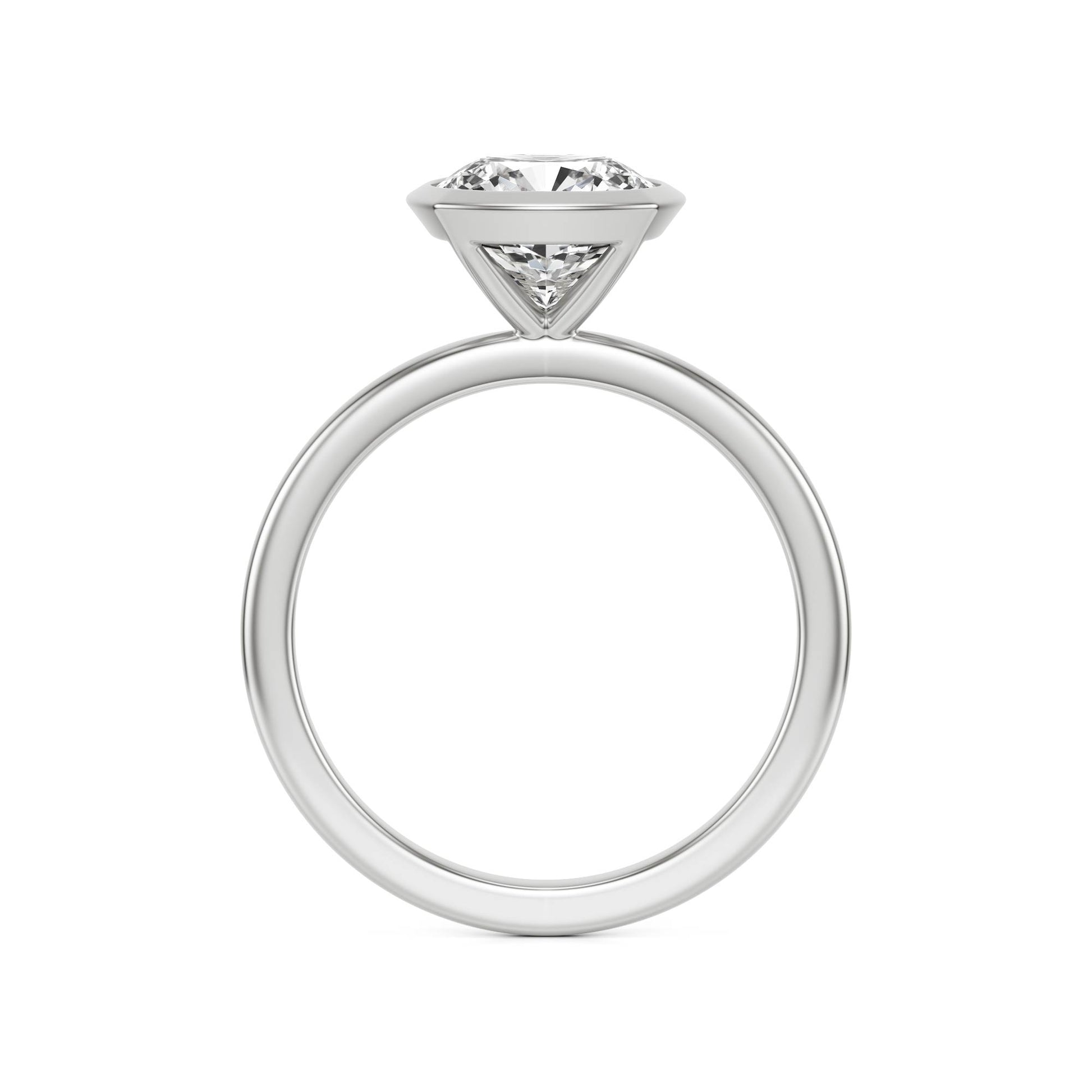 Cushion Diamond Bezel 14K White Gold