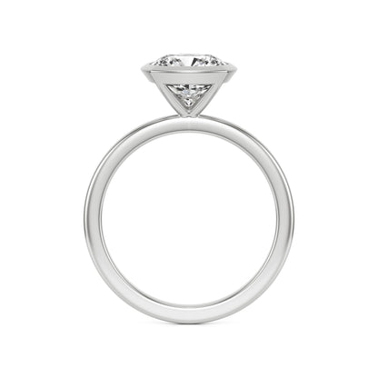 Cushion Diamond Bezel 14K White Gold