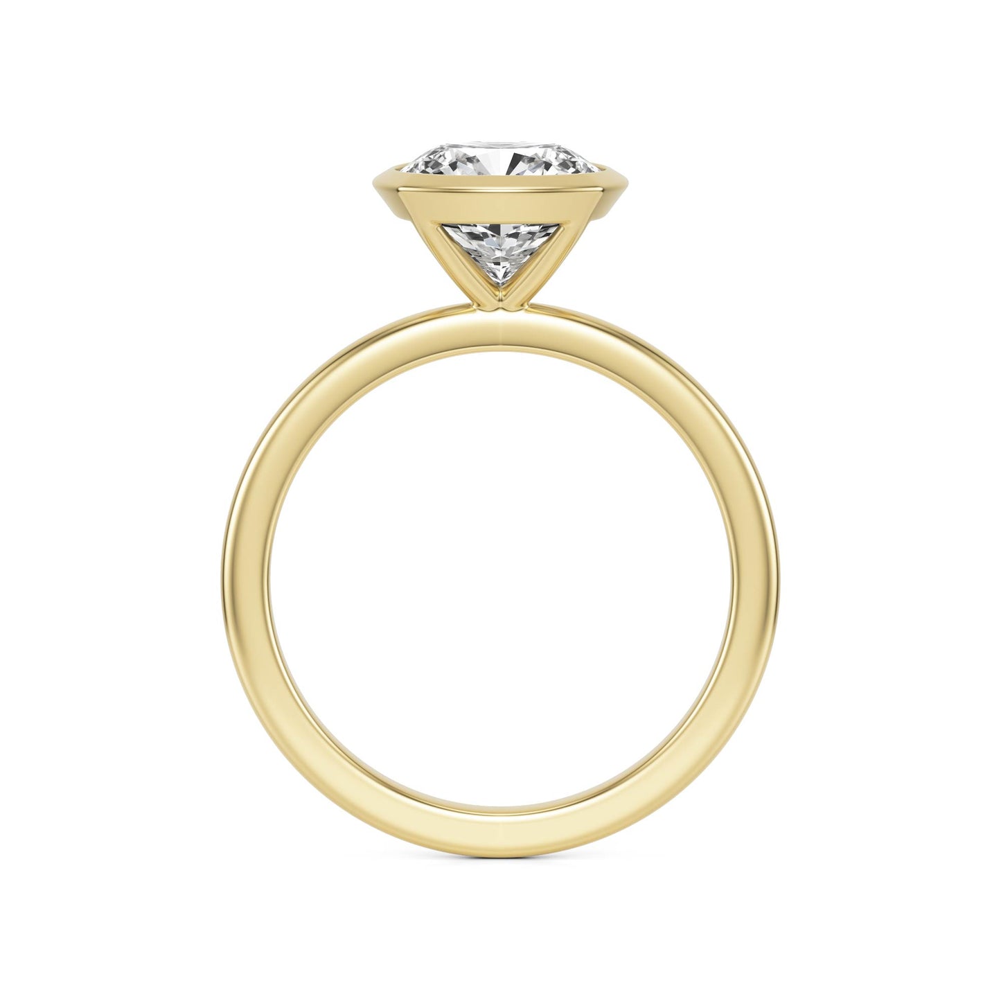 Cushion Diamond Bezel 14K Yellow Gold