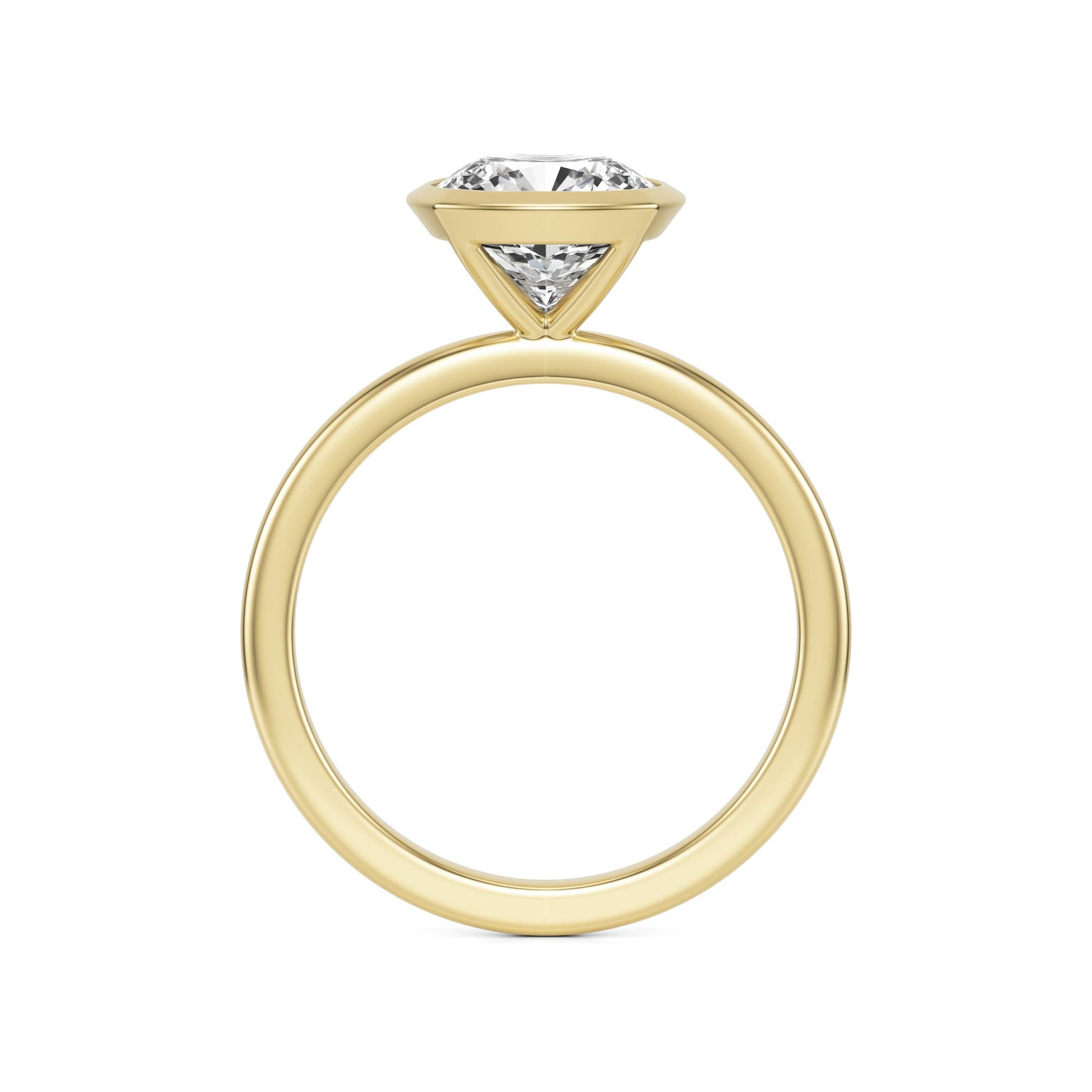 Cushion Diamond Bezel 14K Yellow Gold