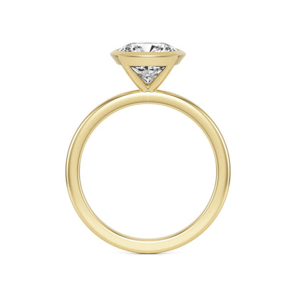 Cushion Diamond Bezel 14K Yellow Gold