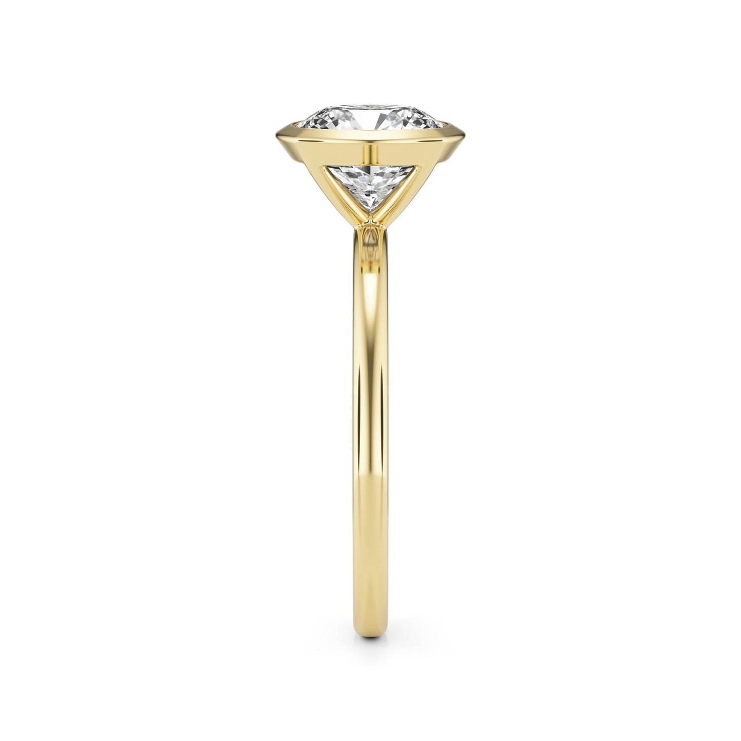 Cushion Diamond Bezel 14K Yellow Gold