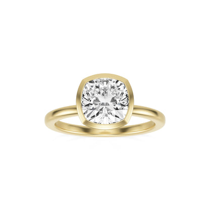 Cushion Diamond Bezel 14K Yellow Gold