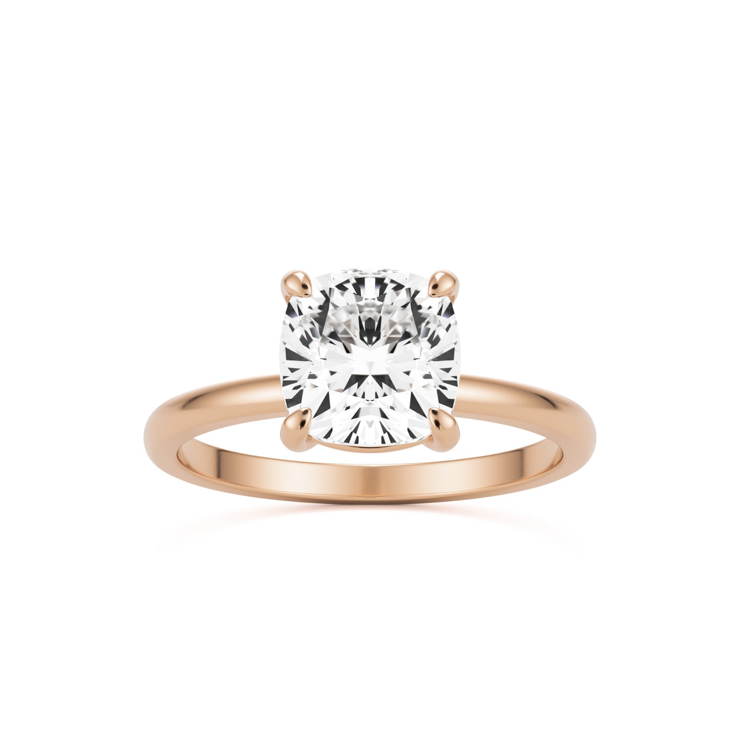 Cushion Lab Diamond Solitaire 14K Rose Gold