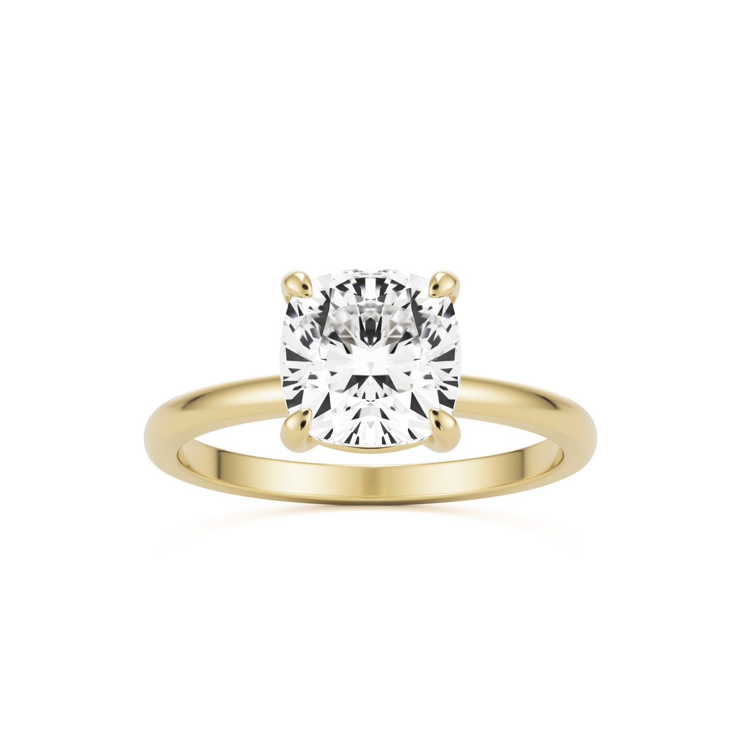 Cushion Lab Diamond Solitaire 14K Yellow