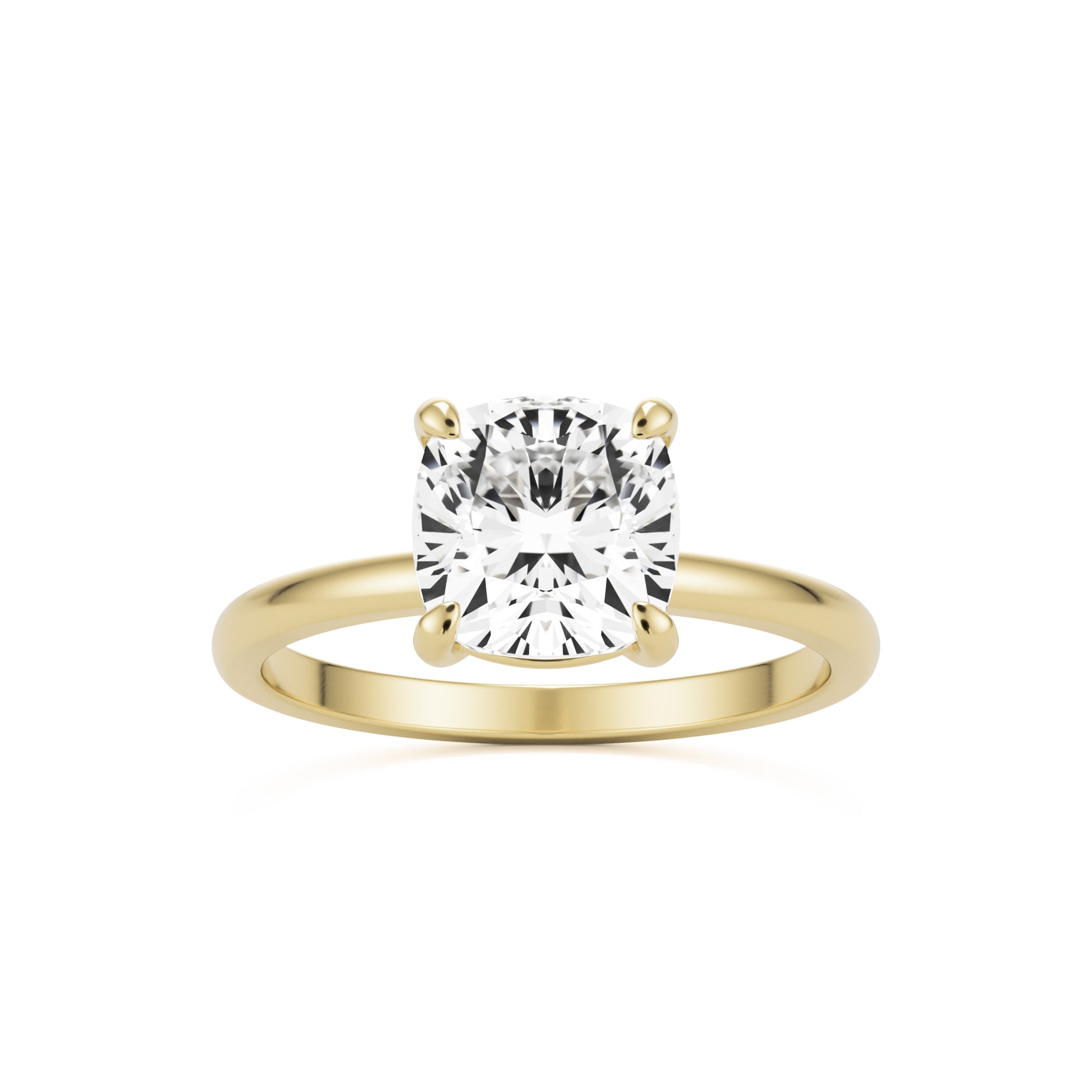 Cushion Lab Diamond Solitaire 14K Yellow