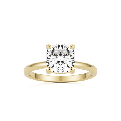 Cushion Lab Diamond Solitaire 14K Yellow