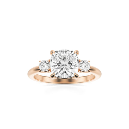 Moissanite Cushion Trio 14K Rose Gold