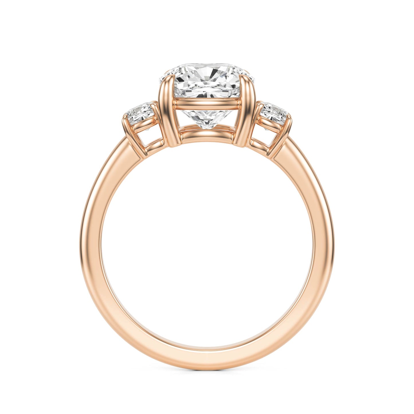 Moissanite Cushion Trio 14K Rose Gold