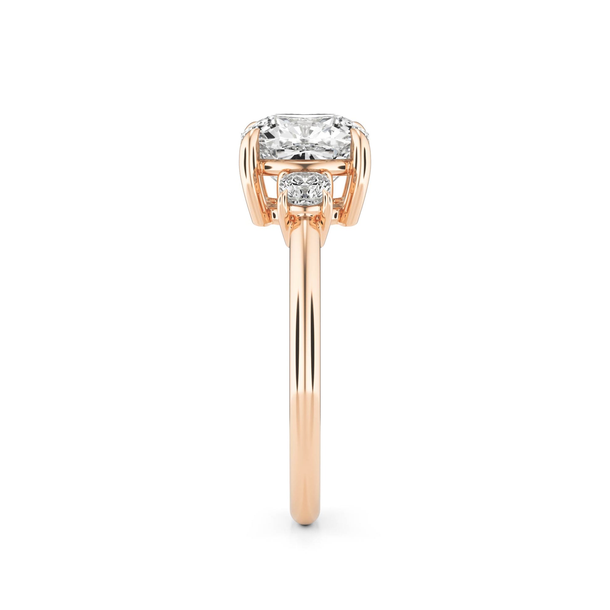 Moissanite Cushion Trio 14K Rose Gold