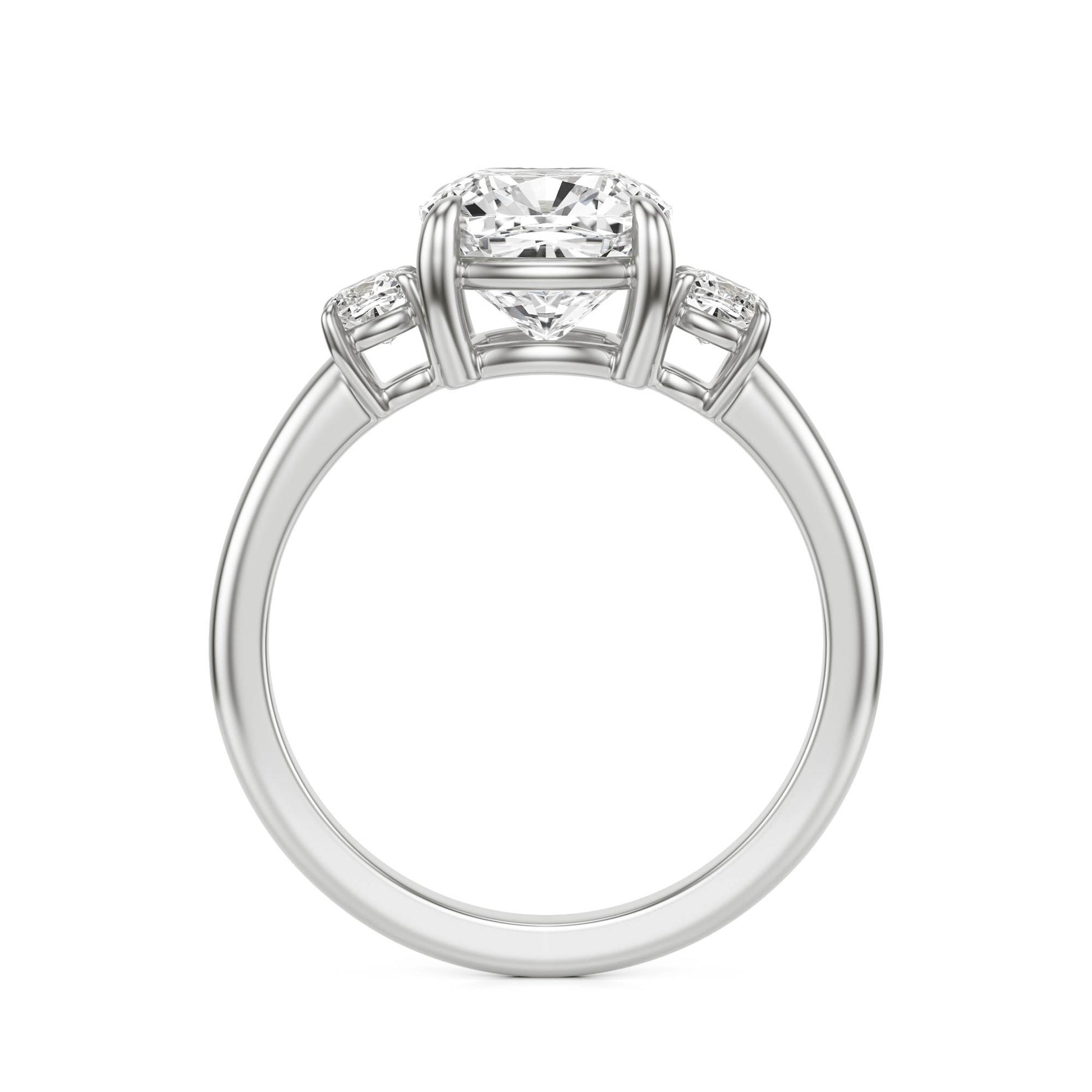 Moissanite Cushion Trio 14K White Gold