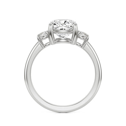 Moissanite Cushion Trio 14K White Gold