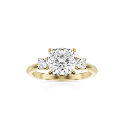 Moissanite Cushion Trio 14K Yellow Gold